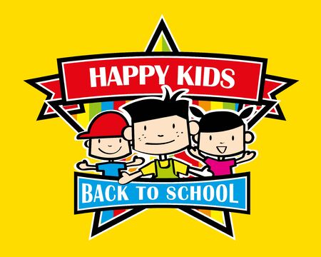 Back to school. happy kids back to schoolのイラスト素材