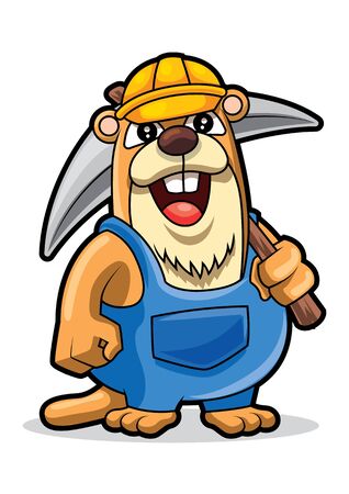 Happy Groundhog Day, vector character of cute groundhogのイラスト素材