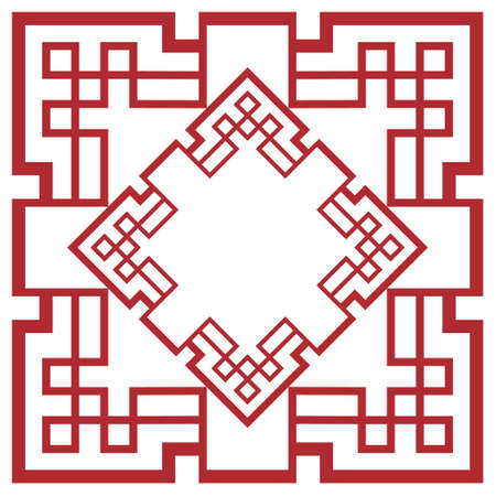 Decorative traditional Chinese border frame art. Vintage oriental ornament frame isolated. Vectorのイラスト素材