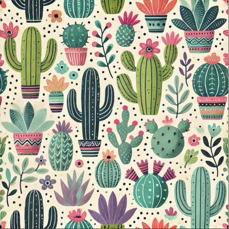 CUTE CACTUS CACTI SUCCULENT PRINT DESIGN IN