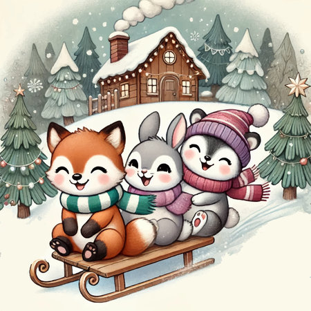 Cute Christmas Print Design in Vectorのイラスト素材