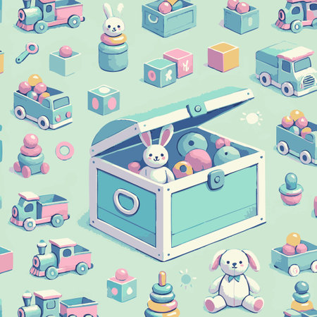 Toddler Toy Box Print Design in Vector. Vector illustrationのイラスト素材