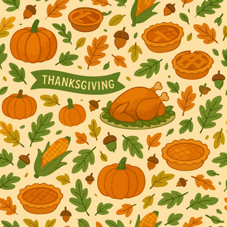 Thankful for Thanksgiving Print Design in Vector. Vector illustrationのイラスト素材
