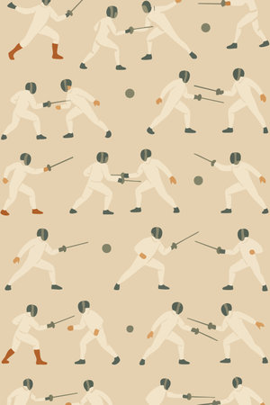 Fencing Print Design in Vector. Vector illustrationのイラスト素材
