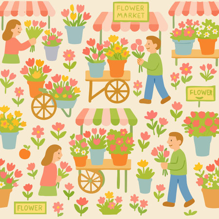 Flower Market Print Design in Vector. Vector illustrationのイラスト素材