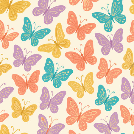 Big Beautiful Butterflies Print Design in Vector. Vector illustrationのイラスト素材