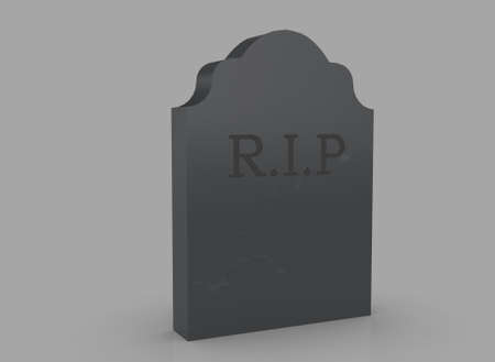 tombstone on a white background 3d-rendering.の写真素材