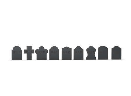 tombstone on a white background 3d-rendering.の写真素材