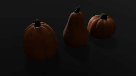 Isolated pumpkin on the background 3d-renderingの写真素材