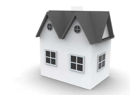 House isolated on a white background 3d-rendering.の写真素材