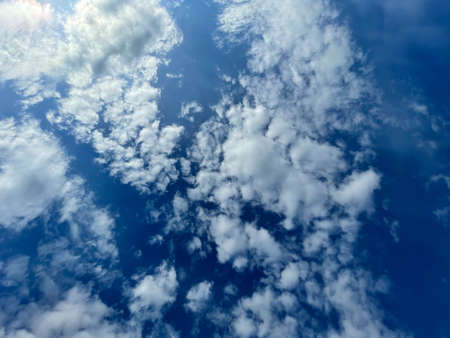 Blue sky background with clouds.