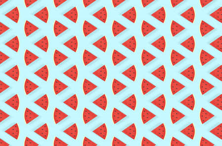 Watermelon seamless pattern. Fruit and berry seamless watermelon background. Juicy cute pattern.