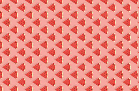 Watermelon seamless pattern. Fruit and berry seamless watermelon background. Juicy cute pattern.