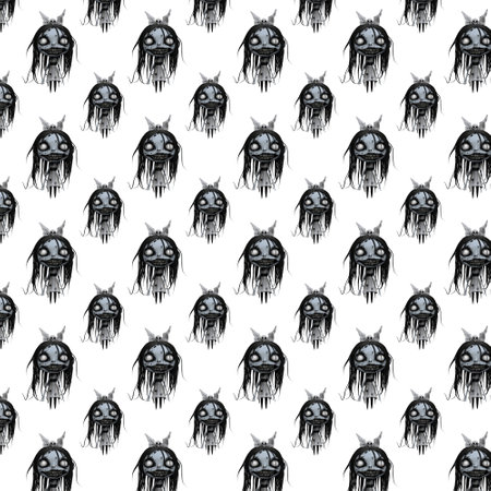 pattern in the form of various monsters on a white background 3d rendering.の写真素材