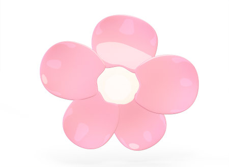 cartoon flowers on a white background 3D renderingの写真素材