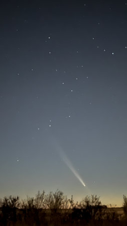 The comet and starsの写真素材