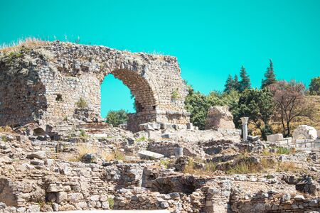 Ruins of Greek ancient city of Ephesus, Turkey.の写真素材