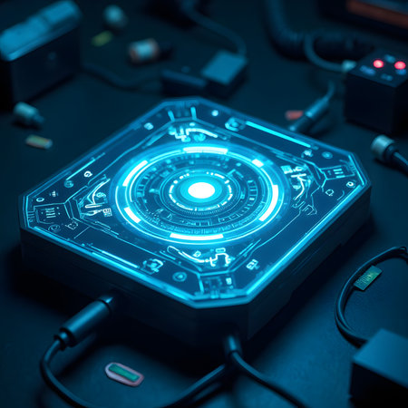 Futuristic user interface on a dark background. 3d renderingの素材
