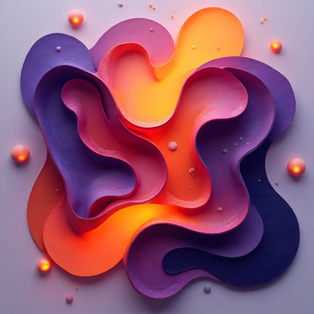 Colorful 3d paper cut shapes. Abstract background. 3d rendering.の素材