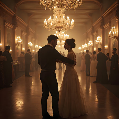 Wedding couple dancing in a room with a beautiful interior.の素材