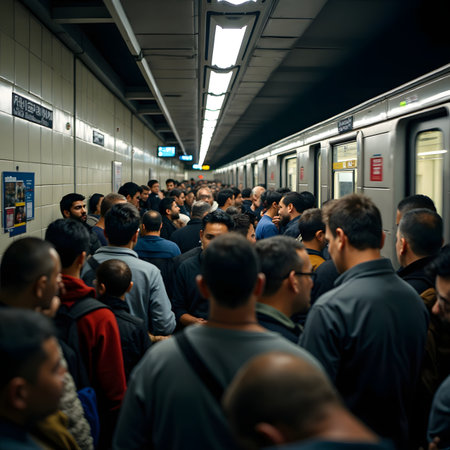 Passengers waiting for the train in Bangkok, Thailandの素材