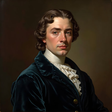 Portrait of a young man in classic costume. Studio shot.の素材