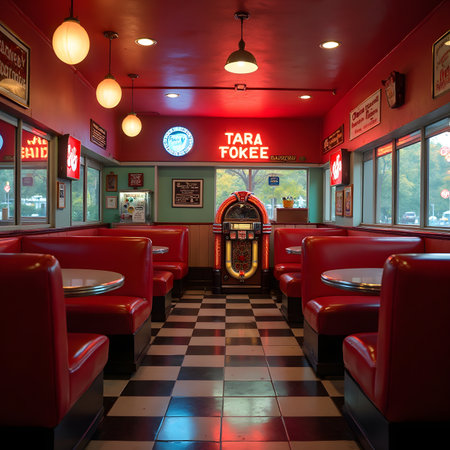 Interior view of a restaurant in San Francisco.の素材