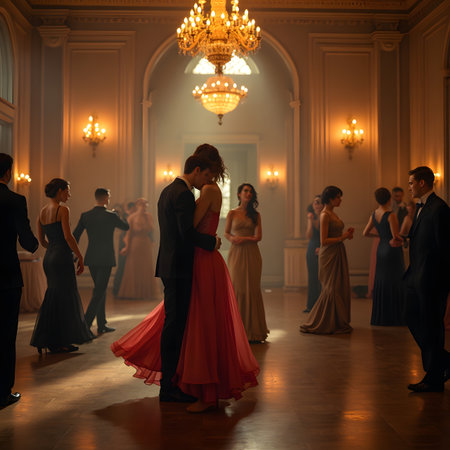 Luxury wedding couple dancing in a room with large windows.の素材