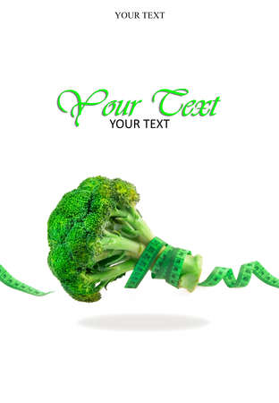 Body tape measure and broccoli.の写真素材