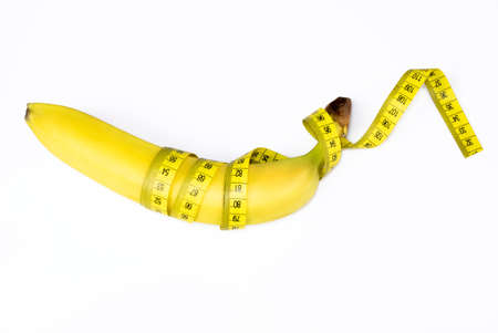 Body tape measure and banana.の写真素材