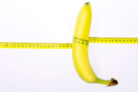 Body tape measure and banana.の写真素材