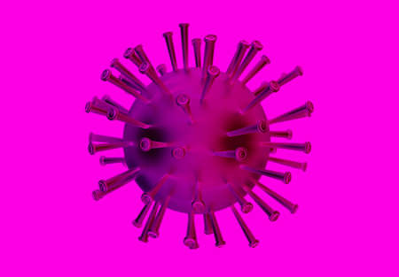 3D rendering. Virus visualization made in a 3D graphics program.の写真素材