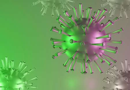 3D rendering. Virus visualization made in a 3D graphics program.の写真素材
