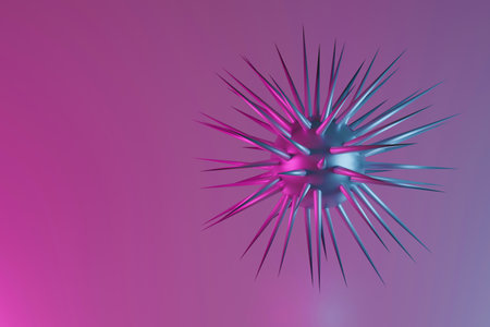 3D rendering. Virus visualization made in a 3D graphics program.の写真素材