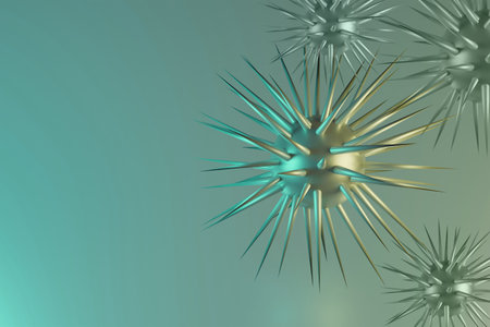 3D rendering. Virus visualization made in a 3D graphics program.の写真素材