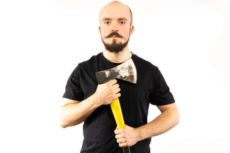 The man poses in a photo studio.の写真素材