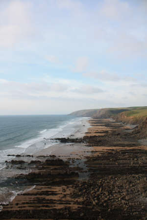 Rugged Coast of Bude, North Cornwallの写真素材