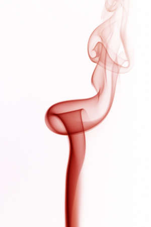 Lingering red smokeの写真素材