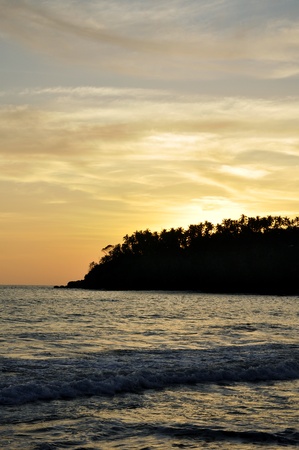 A Beautiful Sunset at Mirissa Beach, Sri Lankaの写真素材