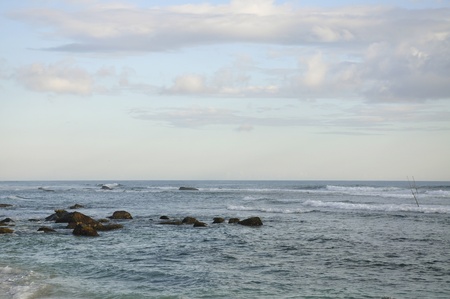 A view of the Indian Ocean on a bright clear dayの写真素材
