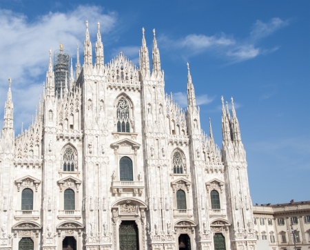 A view of the Milan Cathedral, Italyの写真素材