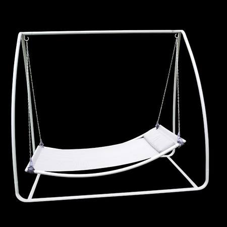 A Swing Sunbed Isolated on Blackの写真素材