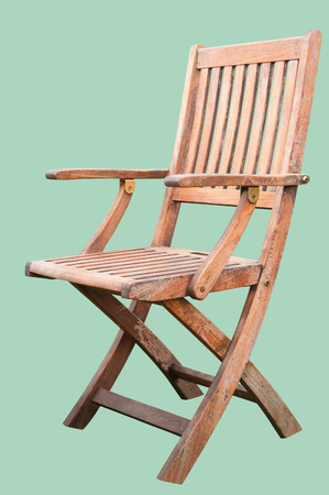 A Wooden Chair Isolated on Hemlockの写真素材