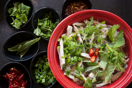 Classic Vietnamese Pho with Chickenの写真素材
