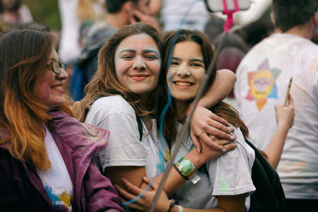 India Color Festival, Holifest, Youth Colored Danceのeditorial素材
