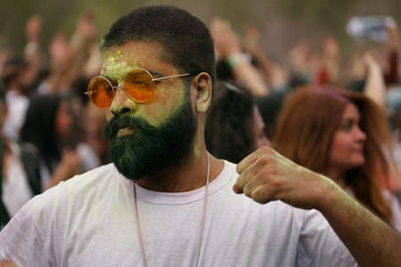 India Color Festival, Holifest, Youth Colored Danceのeditorial素材