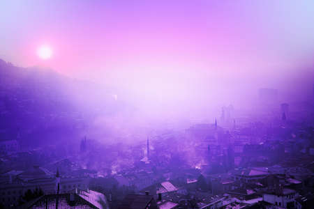 Bosnia and Herzegovina, Sarajevo - City Viewの写真素材