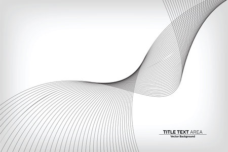 Abstract Modern Line, Wave Designed On White Background With Title Text Area, Black And Whiteのイラスト素材