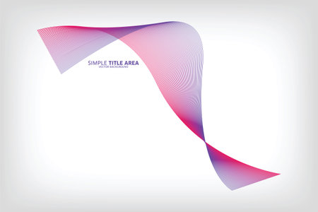 Abstract Modern Line, Wave Designed On White Background With Title Text Area, Purple and Pinkのイラスト素材