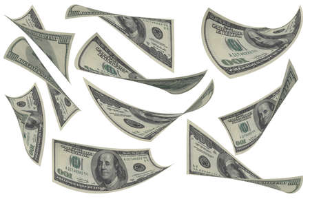 Dollar, Paper Money Set, American Banknote, Flying Money, 3D Render